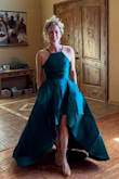 This dress is gorgeous and perfect. Makes you feel like a princess. I'm 51 and I think you can see that this dress works! I didn't even need a bra! Wearing it to a wedding and I might steal the show; definitely need to have it steamed, very wrinkled out of the box. - Claire A.