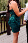This was a great fit for my daughter. Not too revealing, the length was in style fashion, and her butt didn't hang out. She felt very confident in this dress. The lace up in the back was above the waist and was also appropriate. Mom approved, still in style and not too short. - Melissa M.