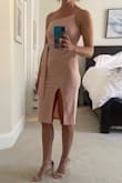 Nice for the price point. Fabric is thin and stretchy and I will definitely need to wear a seamless thong. Wearing it to a beach wedding where the bride requested blush pink, dusty rose, or neutral attire. - Rachel D.
