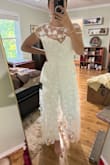 I absolutely love this romper! It fits me perfectly. It looks very expensive in person- a truly great deal! I plan on wearing this to my rehearsal dinner and can't wait. I ordered a small and am 5'5", 130 pounds. - Jacqueline M.