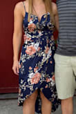 I wore this dress for my rehearsal dinner and got so many compliments. The adjustable straps and fit of the top were supportive enough for me to get away with a sticky bra, despite my larger chest. The material is breathable without being too thin and has just enough stretch to fit my wider hips. - Stephanie L.