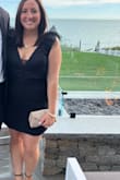 This dress is HOT and SPICY. I felt so good in this dress. It's the perfect amount of glam for a wedding. I am usually a large, but I ended up wearing the XL because it is pretty short. I wore sticky chicken cutlets on my chest because you cannot wear a bra. The ruching is so flattering! Buy it! - Emily P.