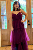 Because my daughter was short, we did take a tad of the length off. But you will not be disappointed with this dress! It's gorgeous on. She received compliments all night. - Dawn