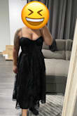 Loved the dress and style, I am 4'11 and the dress was a bit long for being a shortie. I could hem it, but did not want to deal with the hassle. I tried it on with the heels and it looked better. It's comfy and cute needless to say. - Britanny G.