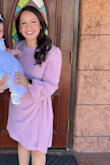 This dress is true to size. I'm 5ft tall so it was the perfect length, right above my knee. The color was lovely and perfect for a religious event. - Cristina G.