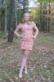 Super cute dress- gorgeous colors. The metallic blue accents in the fabric add so much! It is a little tight when lifting my arms up and if I try to take too large of a step (fabric has no stretch) but otherwise fits nicely. My mom loved that it was more modest than many dresses, yet still fashionable. - Katie L.