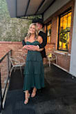 Absolutely love this dress and received so many compliments! I was concerned because of my breast size but it didn't show very much cleavage. Very classy! - Ashley T.