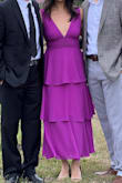 Love this dress so much. It's a little tight on the ribcage since it's not stretchy, but it's so beautiful on, and love the color - Jeanette H.