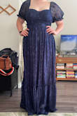 Phenomenal Sweetness Navy Floral Burnout Bustier Maxi Dress