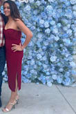 I loved the length, fabric stretch, Color, design, [and] materials.  I disliked the plastic boning on the corset, which stabbed into my skin on the top and bottom.  I suffered through it since the rest of the dress was perfect.  I purchased the small, and the fit was great!  Paired it with gold jewelry & gold heels. - Diana R.