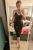 I'm 5ft 9 and about 170 right now. Trying to lose that elusive 20 lbs but I needed a dress for Vegas that wasn't super boring but also didn't show the goods if I slightly bent down. All the dresses lately seem to be micro and when you're tall&it just doesn't work. This is snug but not uncomfortable. I don't need a bra bc I'm small-chested. I may wear Spanx though bc I feel self-conscious about my midsection. I'm pleased with my purchase!! - Jessica W.