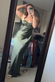 The material is really nice the skirt part underneath is double layered it fits really nice. I'm excited to wear it at the wedding. - Julia A.