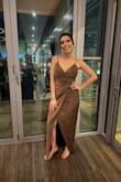 Wore this dress for my cousins wedding. Got a lot of compliments. Fits great, since I'm shorter I did have to hem the dress a little bit, but overall I absolutely loved this dress! - Christine R.
