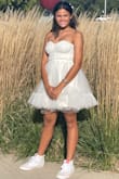 So many compliments! Weeks after hoco my daughter is still getting compliments from adults and kids. I highly recommend this dress. 

The dress looks shinier in the picture than in person. - Lynnsie S.