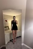 Love this dress. Has a good amount of stretch but is form fitting and flares a bit! I have a small chest and the front isn't overwhelming at all which I was originally worried about! Classy staple for a night out or vacation! - Courtney S.
