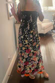 Wore this to a wedding this weekend and got so many compliments! It's beautiful and unique. I'm a M or L depending on the brand (size 8/10), but feel that Lulus dresses tend to run small on me and the L fits great. It was slightly large in my bust (I'm a modest C cup), but other than that it worked well. It was also long enough to wear with heels for me given I'm tall, so it may be a bit long on shorter women. HIGHLY recommend! - Kimberley H.