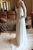 I bought this dress as a backup dress for my wedding. I ended up returning because I chose another dress from Lulus for my wedding day. The quality of this dress was amazing. Great materials and well made. I did find this dress to be a bit large on me. The chest area was somewhat loose and the sleeves were not snug on my arms. I ordered a size small but an xs would probably work better. - Holly S.