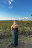 Wore this to a fall wedding in Charleston and WOW. Stunning. I got soooo many compliments. I did order in small and medium BOTH FIT but ended up going with the medium to give some room for a bra (not needed just preference). I did get it hemmed a couple inches so short girls keep that in mind. - Mia M.