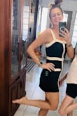 Giving Chanel all the way. So cute. So chic. So classy. I do think it would be better for someone a little shorter bc I'm pushing it with my big booty. Absolutely love. - Cassidy B.