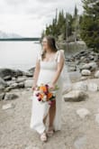 Worn for our mountain elopement in Wyoming, love it! Simple and effortless! - Meryn F.