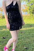 This dress was great for homecoming. There was a little bit of stretch to the material, and the size small fit me perfectly! - Whitney S.