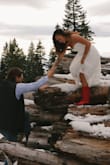 I got this as a back up dress for my engagement party, but I ended up wearing them for my engagement photo shoot, and it made me feel like a princess - Lynn W.