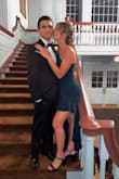 Ordered this dress in a small, was falling down a bit with some extra fabric on the sides so I ordered an XS as well which fit much better. The fabric is super forgiving and comfy, great for dancing all night. Would size down for sure, highly recommend this dress! - Melanie W.