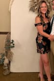 I absolutely loved this dress! It is so beautiful and I got tons of compliments. It does fit tight in the bust/arms area so I would have sized up one. I ordered an XS (my usual size) and would have probably fit more comfortably in a S. - Vanessa V.