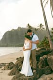 I wore this for my vow renewal and baptism- my husband and I had originally been courthouse married and wanted to wait to have our event. It was absolutely beautiful. The dress fit like a glove (I'm normally an XS but sized up to a small). I would've had to hem it if not for my shoes. I really wanted something simple, and I knew I was getting dunked so I didn't want to spend a ton of money on a dress that may ultimately die from salt. It held up great and was modest even when wet which speaks to the material. I wanted to give five but had to give this four stars because of the straps and the top where it connects to the skirt slightly lacking construction. This wasn't overwhelming, but I could see some pictures where it rode up and was more prevalent. I redid the straps myself because the piping-type thick strap was never supposed to be adjustable. It looked far too bulky and cheap. 30 minutes some white thread and scissors and the problem was fixed.

Fantastic dress overall. Helped make my day special. - Sabrina L.