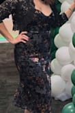 Love this dress. It was flattering on and felt sexy. The material is soft and comfortable. I added a lacy top. Gave it 4 versus 5 stars because I needed help tying it; too hard to do myself and it adjusts better with help. - Amy H.