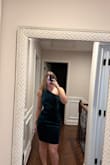I love this dress! The color is amazing, the material, the fit! I usually wear an M, and this dress fits just right; it's not too tight at all but still lays against my body right. I also like the length; it's a couple inches above my knees. - Kamila P.