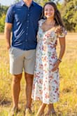 I love this dress! Ordered the small and xs and the xs fit like a glove! It's super flattering, with the tightest part around my natural waist. Very soft material and great for our family fall photo shoot! Can't wait to wear it again. - Sara S.