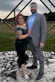I love this dress! I am a short girl, but with some pumps, it was great!! It was form fitting to all of my curves, and it was fabulous, and easy to put on! I didn't realize there was no zipper! I did need a bra; I don't know why I thought there was one built in but that's okay! I wish I had a picture with my heels on because I felt and looked fabulous!!!! Only pictures I have are with my hubby! I have another wedding mid November and will be wearing the same thing because I felt like the best dressed person there!!! - Helene D.