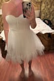 The dress looks so cute, but it is too large. It doesn't fit and falls down. So I want to return it - Sophia M.
