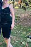 I had been eyeing this dress for a couple of years and I'm so glad I finally bought it! It was so flattering and comfortable. Definitely form-fitting but stretchy and the velvet made it feel just sexy! I got many compliments and will definitely be wearing it again! The only thing I would change would be possibly a slit in the back so that it is easier to walk in. - Kristen A.
