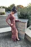 Amazing dress! Classy but sexy, very comfortable. Easy to style and perfect for a fall or winter event. It is a little bit on the longer side, but for my petite size, it almost perfect with 3-3.5 inch heels. - Kasey M.