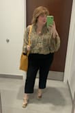 I love this blouse! I've received so many compliments wearing it today. It's the perfect fall top and is also good for spring. The elastic waist makes it run a little short, but I have a short torso so it's OK. - Emily D.