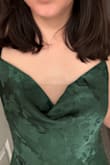 Wanted to love this dress, but the fabric around the chest lays awkwardly. I can imagine having to re-adjust it throughout the night. Just does not look good - Diana C.
