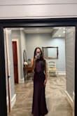 Such a pretty and sleek dress, I had to get it tailored; it was a bit long, but otherwise, it fit great! Would definitely recommend :-) - Sabrina