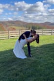 Wore this stunning dress for my courthouse wedding and not only did it fit like a glove. The material was incredibly high quality, and it was truly stunning! I got so many compliments from everyone I came in contact with. The affordable price was not reflective of the quality and looks of this dress. It has a grippy strip at the top of the bodice so there was no slipping and sliding. The pearls seem to be fastened very well almost as if there is a metal piece inside the material (not able to be seen on either inside or outside) that holds them on. This would make a beautiful reversal dress or wedding dress! Well worth the money and fits true to size for me! - Lindsey A.