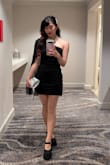 Runs a little small but otherwise it's perfect. The cape is fun and the whole dress is pretty unique. - Niki H.