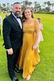 Dress is extremely long so I did have to get it hemmed. Never received so many compliments on a dress in my life. It's a little snug on the top area but sizing up would have been way too big. - Lauren B.