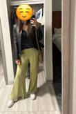 I wore these pants out with a simple black top and leather jacket for a karaoke night. They're super fun and fit true to size! I wish they had at least one pocket, but this is women's fashion so no surprise there. - Natalie T.