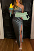 I bought this dress for my Miss Congeniality Halloween costume, and it did not disappoint - it was absolutely perfect. I received so many compliments! I could also easily wear this to a wedding, it's very elegant. Being almost 6 ft. tall I was concerned about the length, but it ended up being just right. - Devon L.
