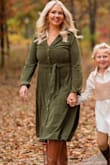 I purchased this dress for family photos, and it was absolutely perfect! Fit is very flattering, and the material is very warm as well! Perfect for holiday gatherings. - Kristin M.