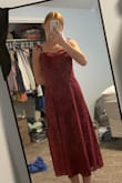 I think this dress was really pretty and I can't wait to wear it for a dance! the one thing I noticed was that the zipper gets a little caught on a seam so it can be hard to zip up on your neck own, but otherwise it's an amazing dress! - Izzy F.