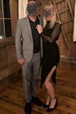 I wore this dress to a wedding and loved it. I received so many compliments. The solid part of the dress is a heavy material which was perfect since it was 35 degrees out. - Loretta B.