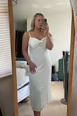 I ordered this for my rehearsal dinner, and it just wasn't as flattering as I would've liked. It really didn't do anything for my shape. Maybe if I sized down it would have worked, but I followed the measurement guide. The bow was also lopsided and could not be fixed. The material felt cheaper as well. - Emma P.