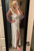 This dress is elegant on its own and would be fitting for any venue, but for me, I've dressed it up with a belt and made it my own style which will be perfect for my upcoming wedding day! - Laura C.