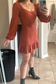 So cute for the autumn. Fits really well and the material is extremely soft and comfortable. Lined so you cannot see any lines from bra etc. Very cute, high quality dress for the colder months! - Carley J.